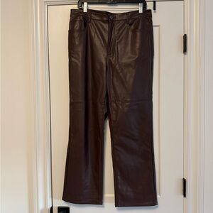LOFT Chocolate Brown Faux Leather Pants
